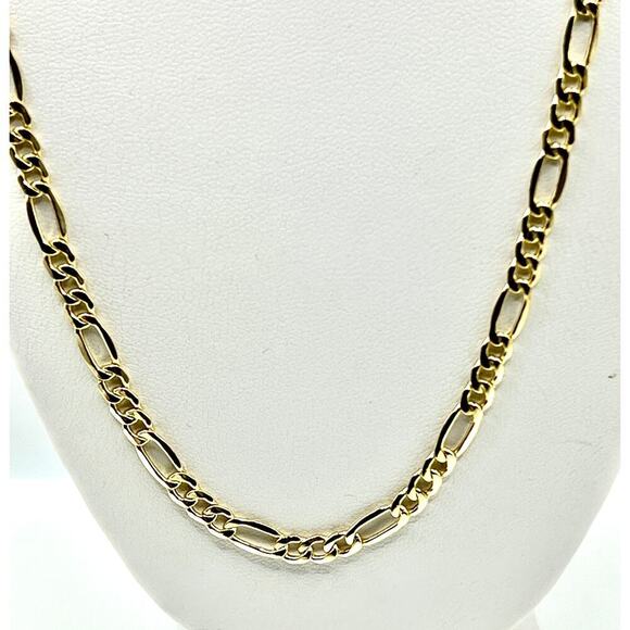 New 10k Gold 4.2mm wide Figaro Link 20 inch Chain - Picture 5 of 8